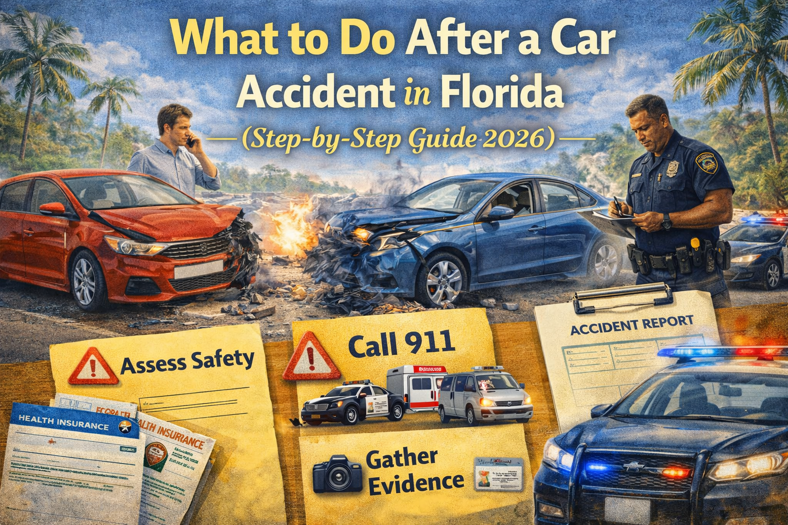 ¿Qué Hacer Después de un Accidente de Auto en Florida? (Guía Paso a Paso 2026\)