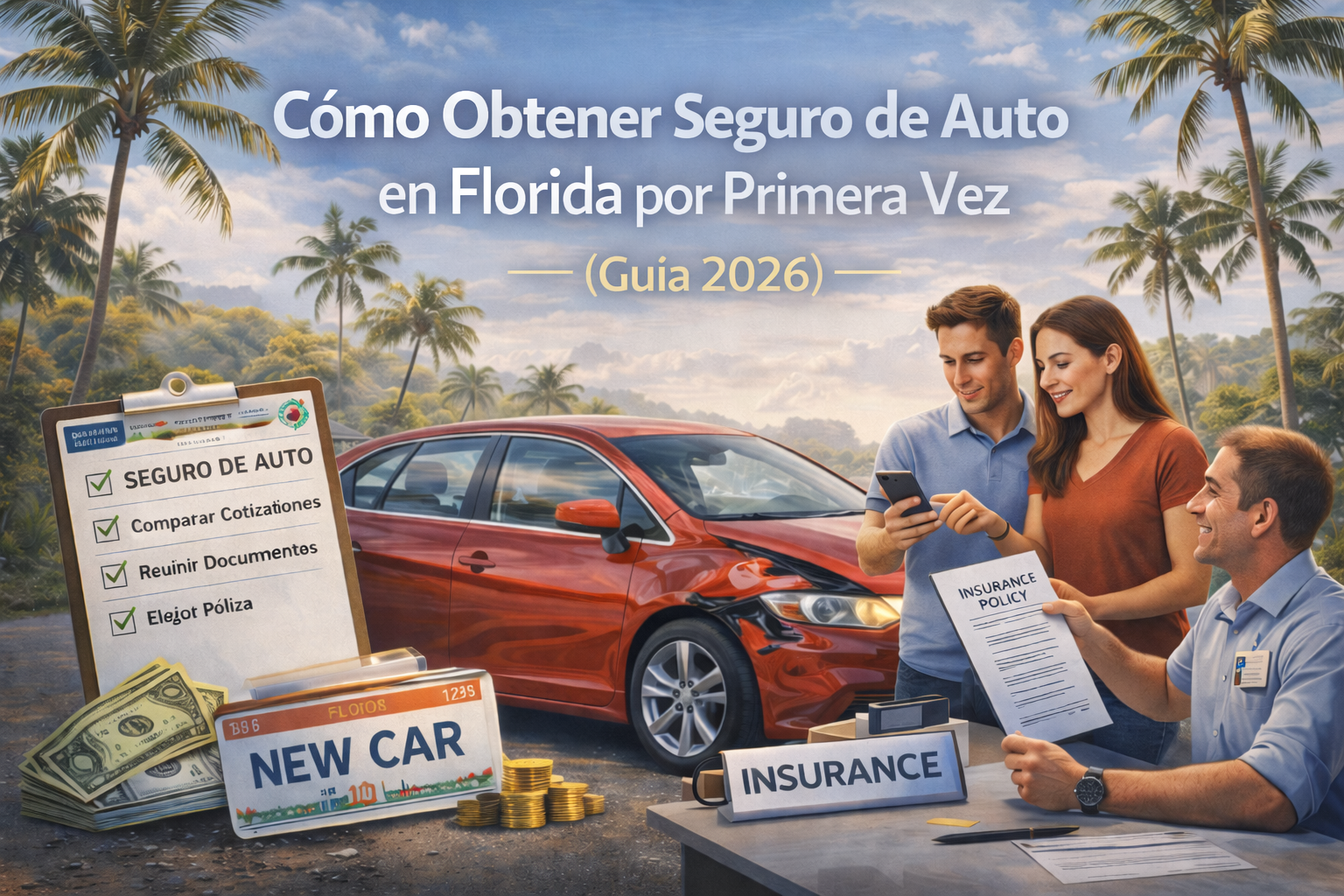 Cómo Obtener Seguro de Auto en Florida por Primera Vez (Guía 2026)