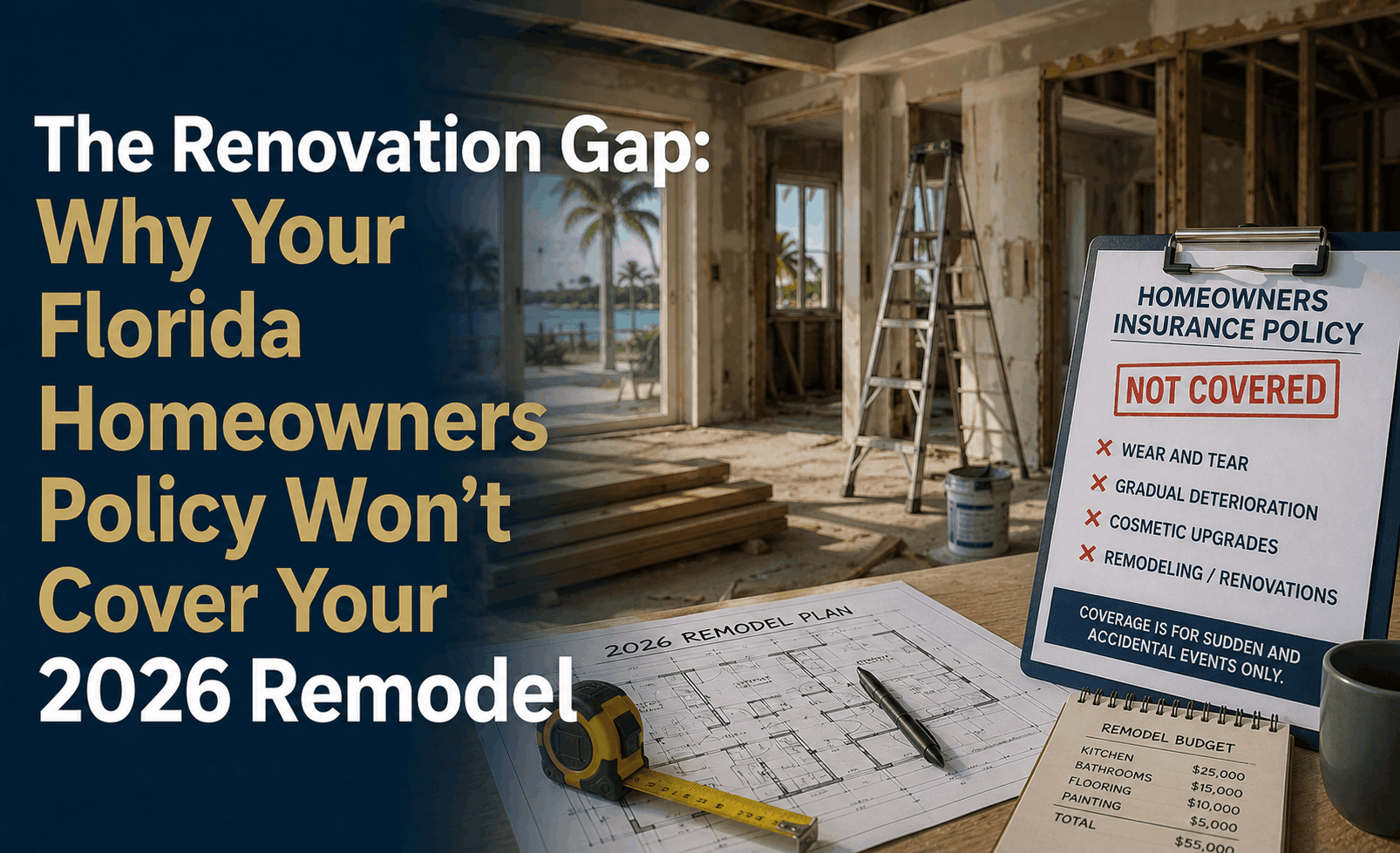 The Renovation Gap: Why Florida Home Insurance Won’t Cover Your 2026 Remodel 