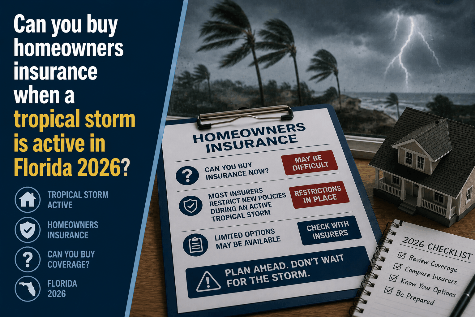 Buying Homeowners Insurance During a Tropical Storm in Florida (2026 Rules) 