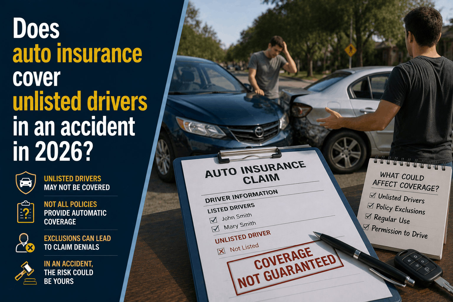 Does Auto Insurance Cover Unlisted Drivers in an Accident? (2026 Rules)