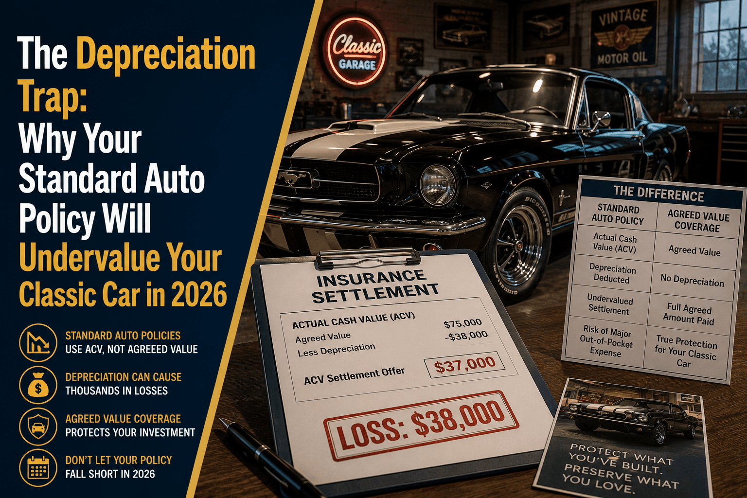 The Depreciation Trap: Regular Auto Insurance vs. Classic Cars (2026)