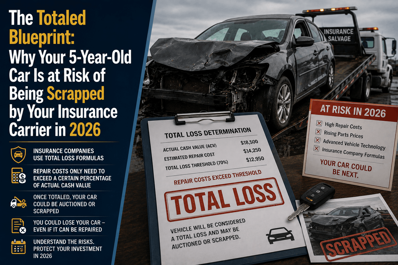 The Totaled Blueprint: Why Insurers Are Scrapping 5-Year-Old Cars in 2026