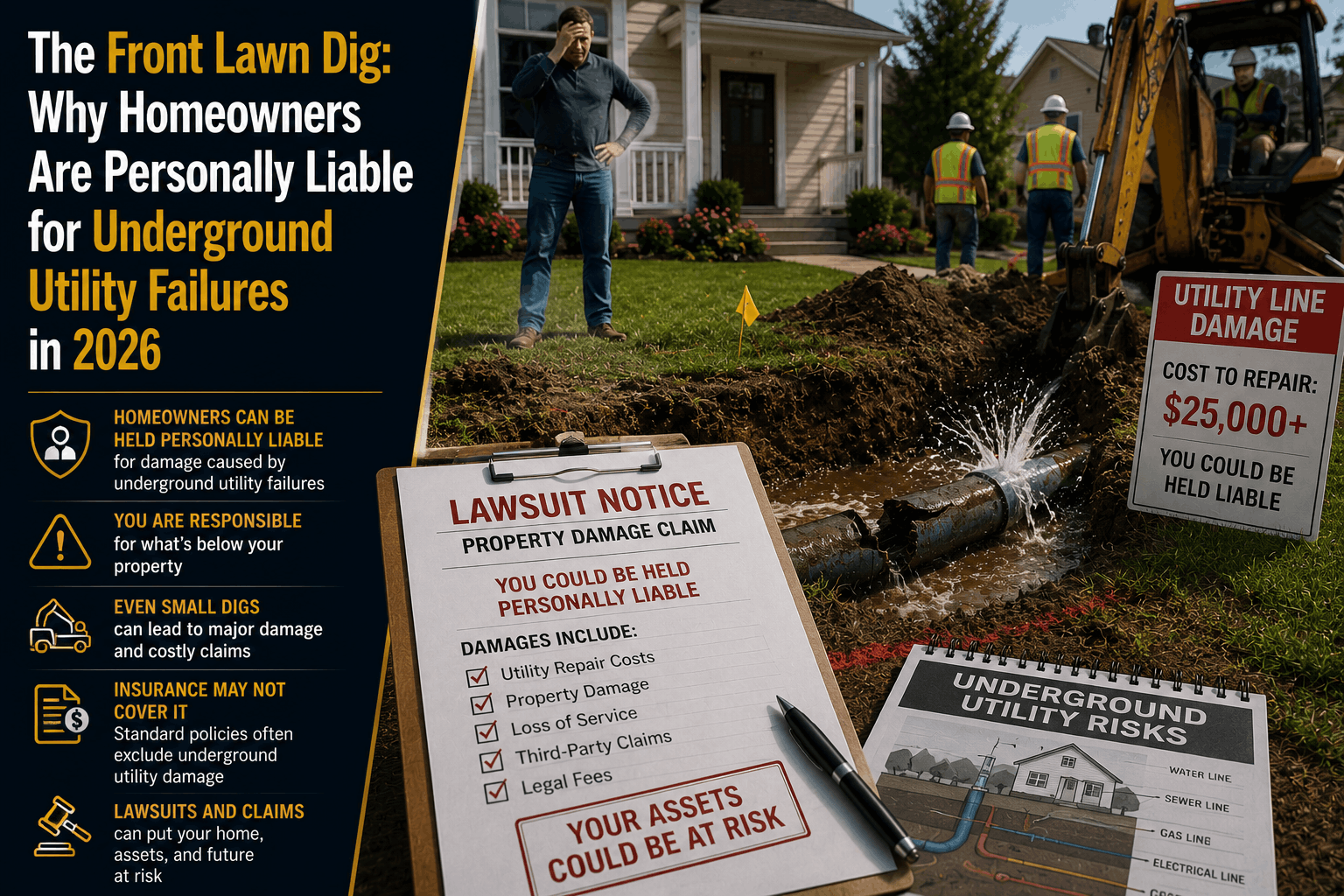 The Front Lawn Dig: Why You Own the Underground Utility Risk in 2026
