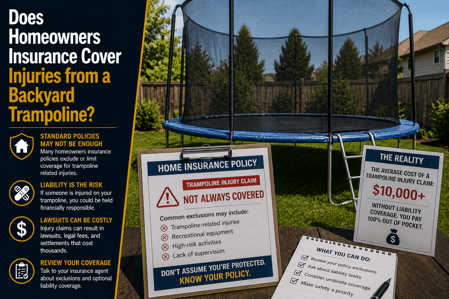 Does Homeowners Insurance Cover Trampoline Injuries? (2026 Rules)