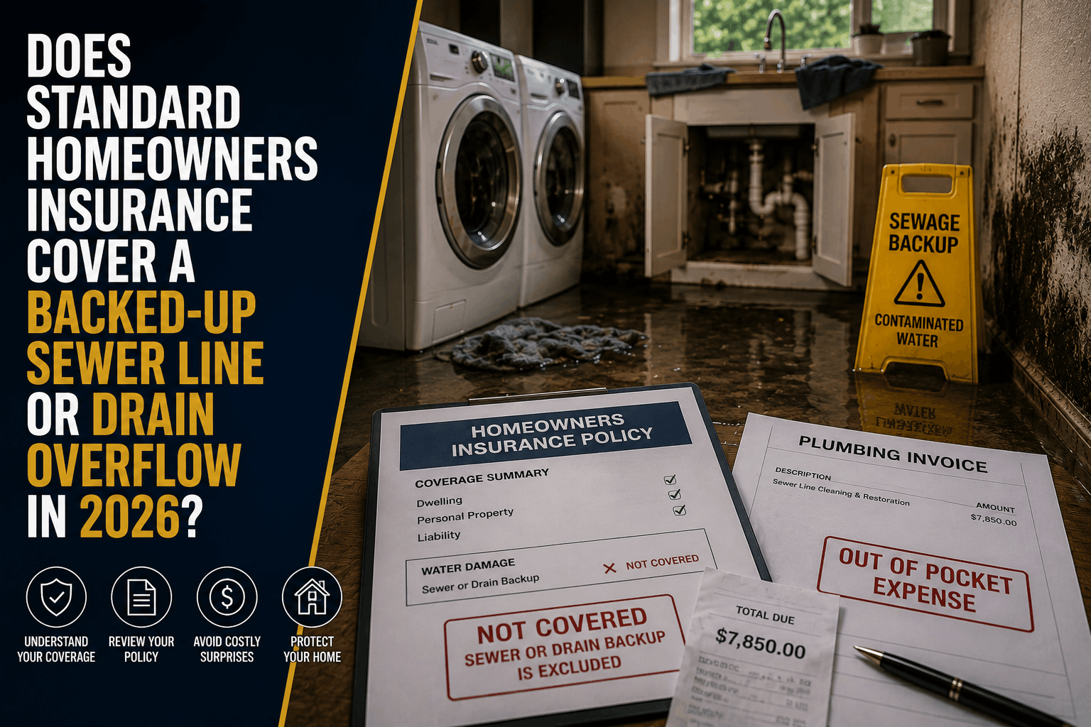 Does Homeowners Insurance Cover a Sewer Backup or Drain Overflow? (2026 Rules)
