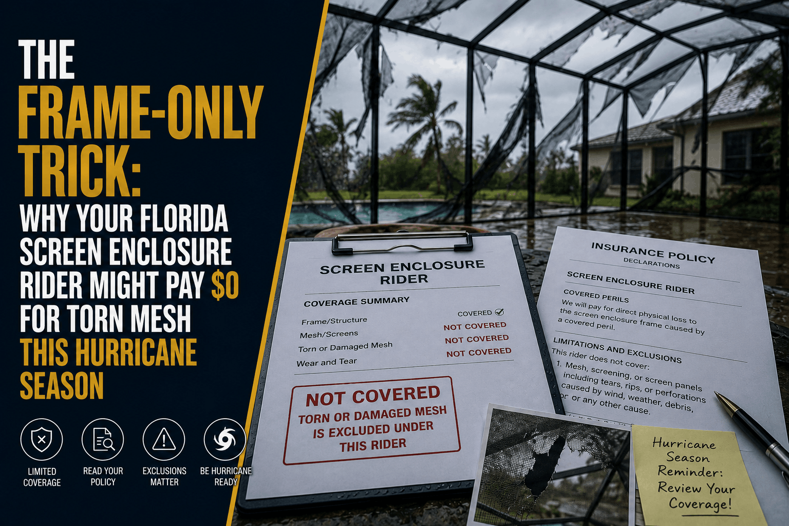 The Frame-Only Trick: Why Pool Enclosure Insurance Fails in 2026