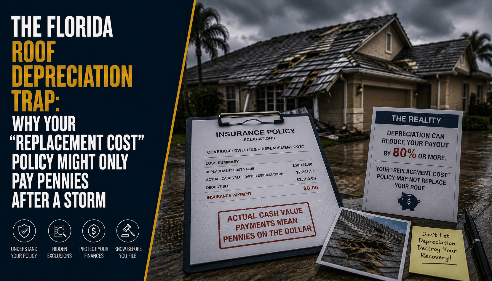 The Florida Roof Depreciation Trap: Why RCV Policies Fail in 2026