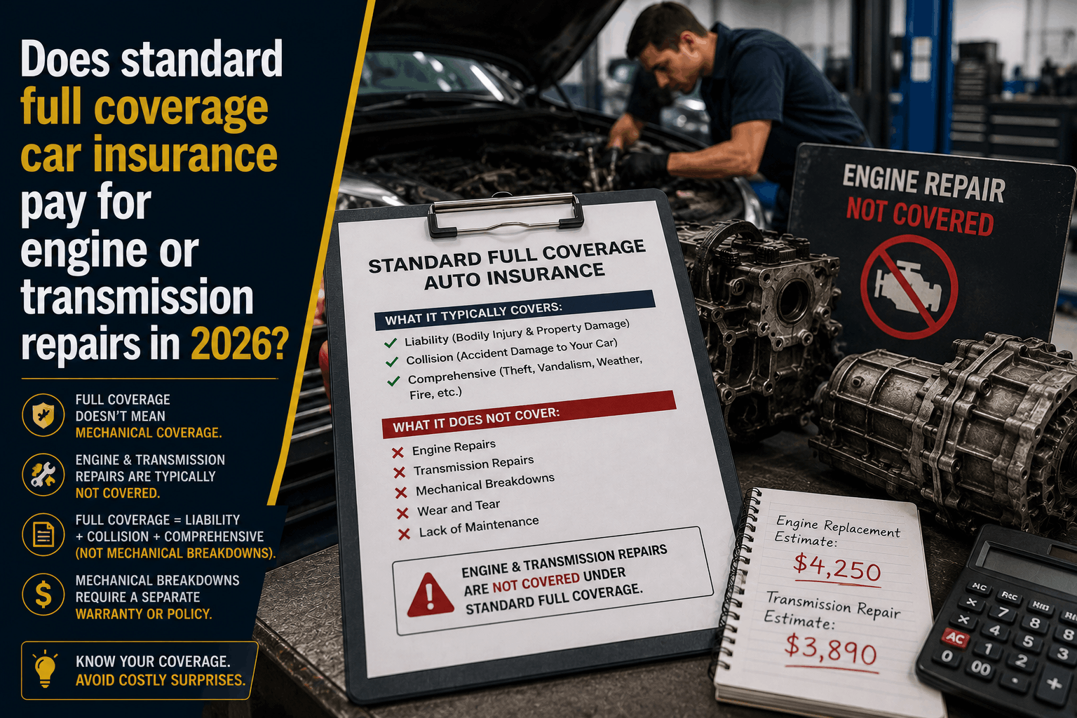 Does Full Coverage Car Insurance Cover Engine Repairs? (2026)