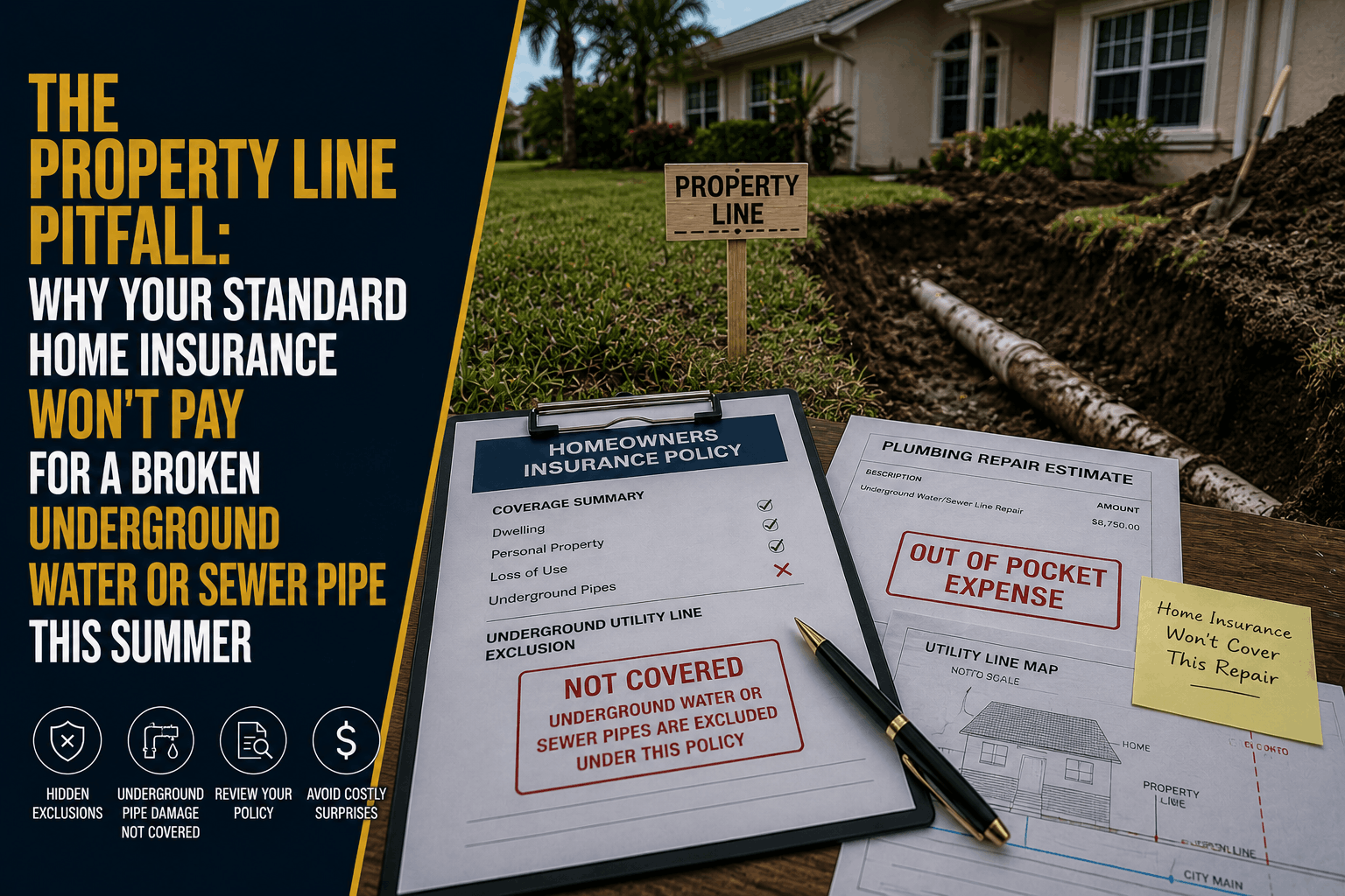 Does Home Insurance Cover Broken Underground Utility Lines? (2026)