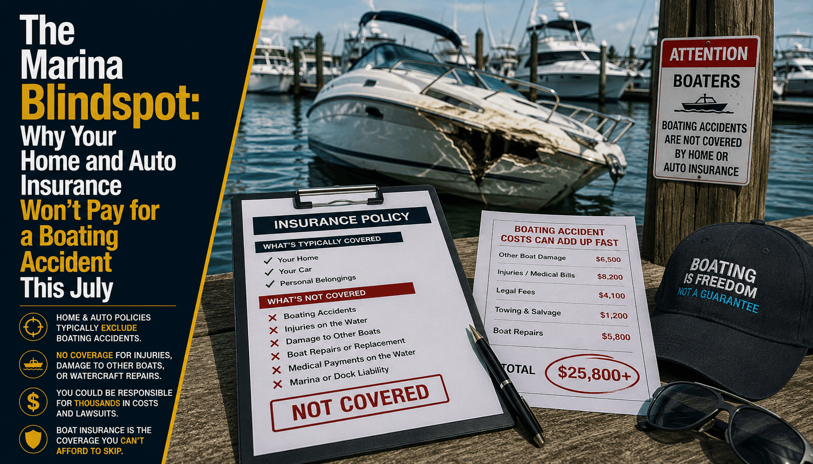 Why Home and Auto Insurance Won't Cover Boat Accidents (2026)