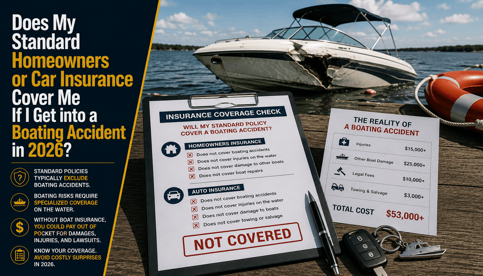 Does Home or Auto Insurance Cover Boating Accidents? (2026)