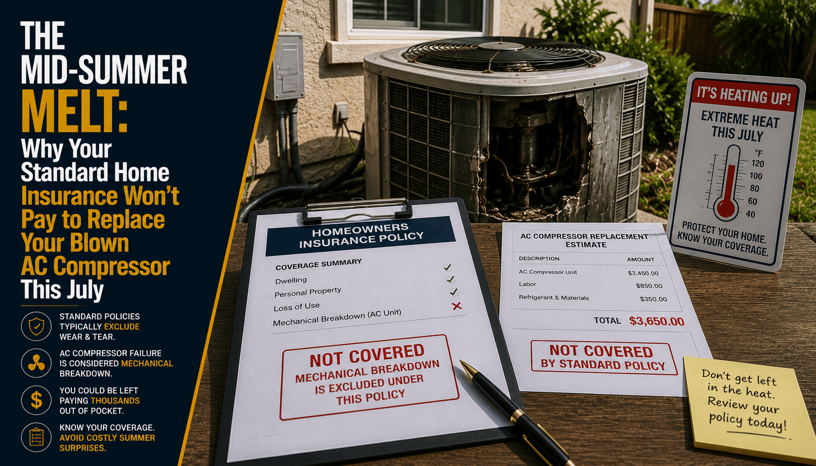 Does Homeowners Insurance Cover Blown AC Compressors? (2026)