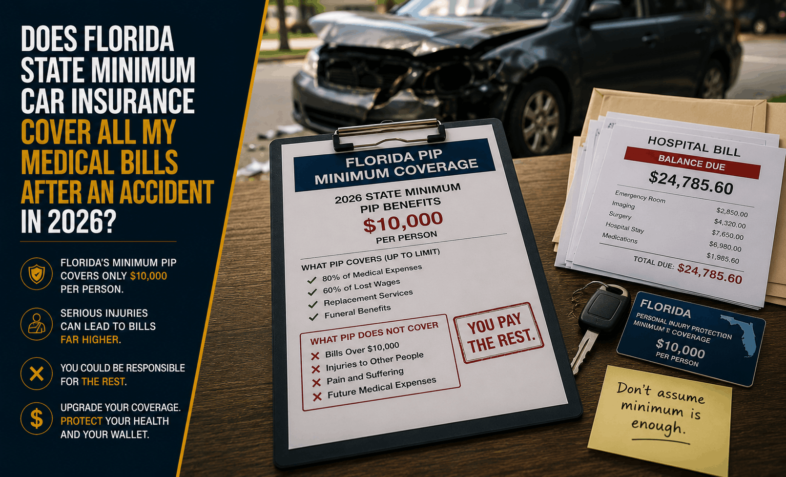 Does Florida Minimum Auto Insurance Cover All Medical Bills? (2026)