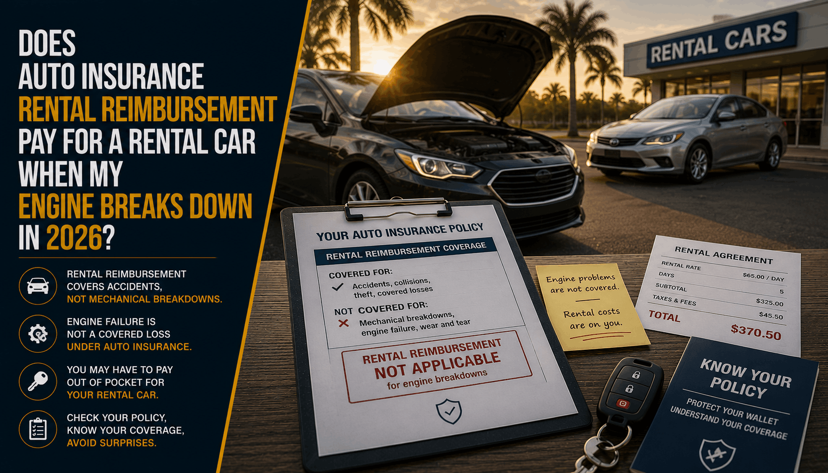 Does Rental Reimbursement Cover Engine Breakdown in 2026?