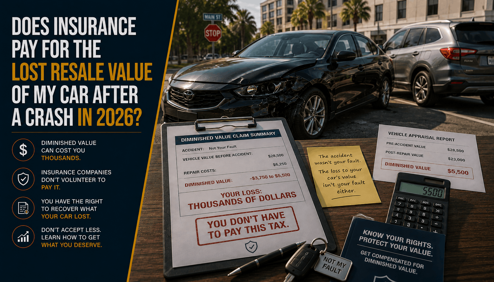 Does Insurance Pay for Lost Resale Value After a Crash? (2026)