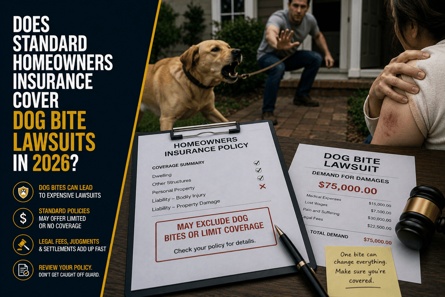 Does Home Insurance Cover Dog Bites? Liability Limits (2026)