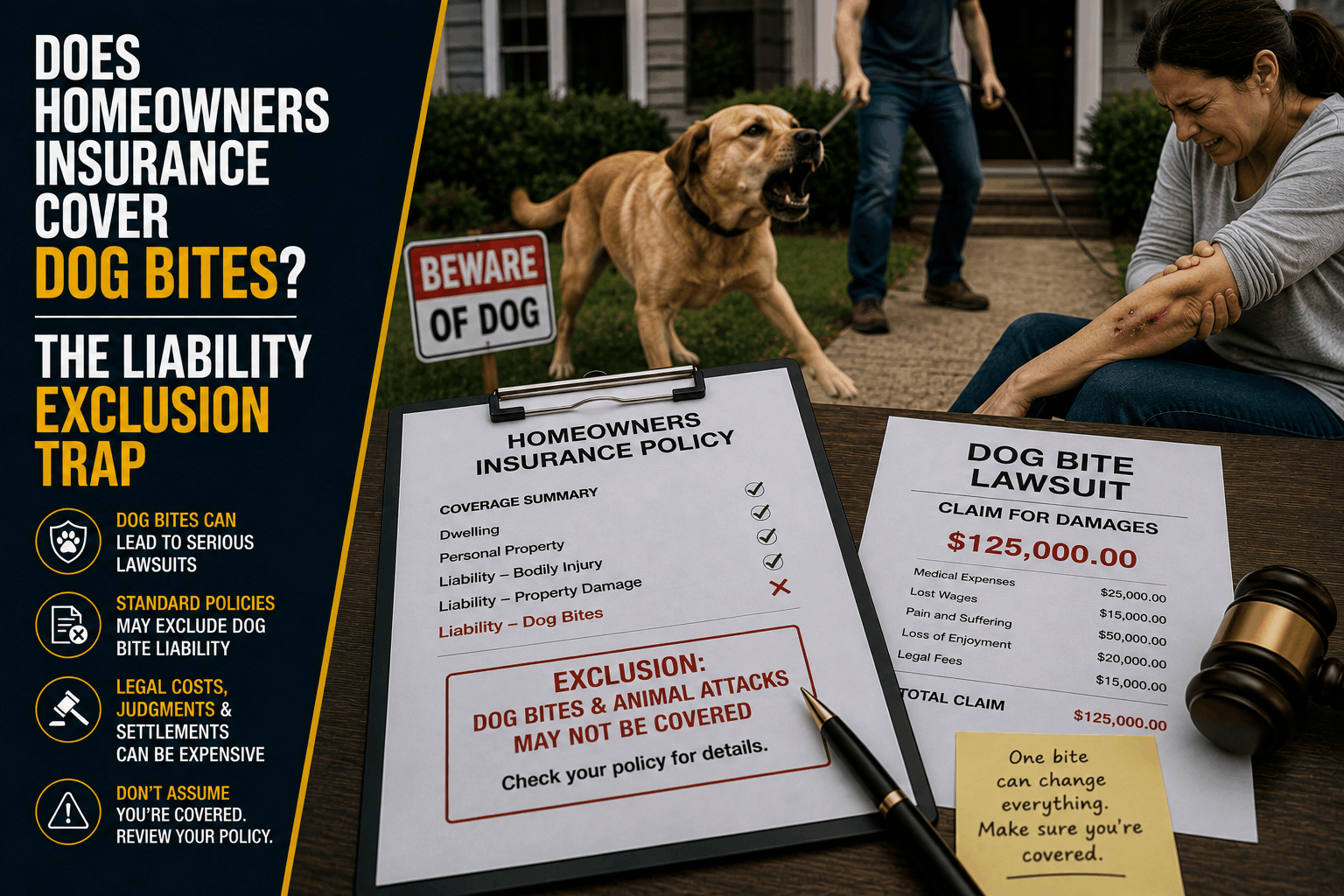 Does Standard Homeowners Insurance Cover Dog Bite Lawsuits? (2026 Guide)