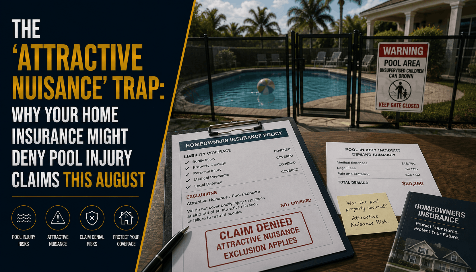 The Attractive Nuisance Trap: Pool Injury Claims & Home Insurance (2026)