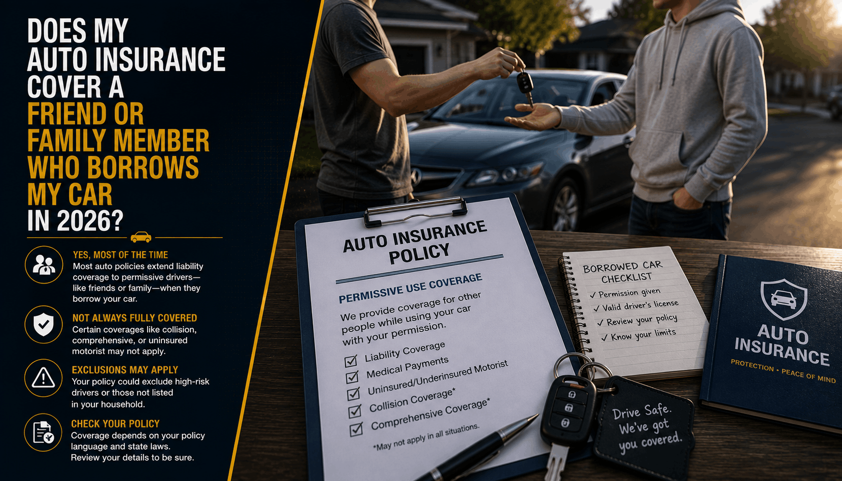 Does Auto Insurance Cover Borrowing Your Car in 2026?