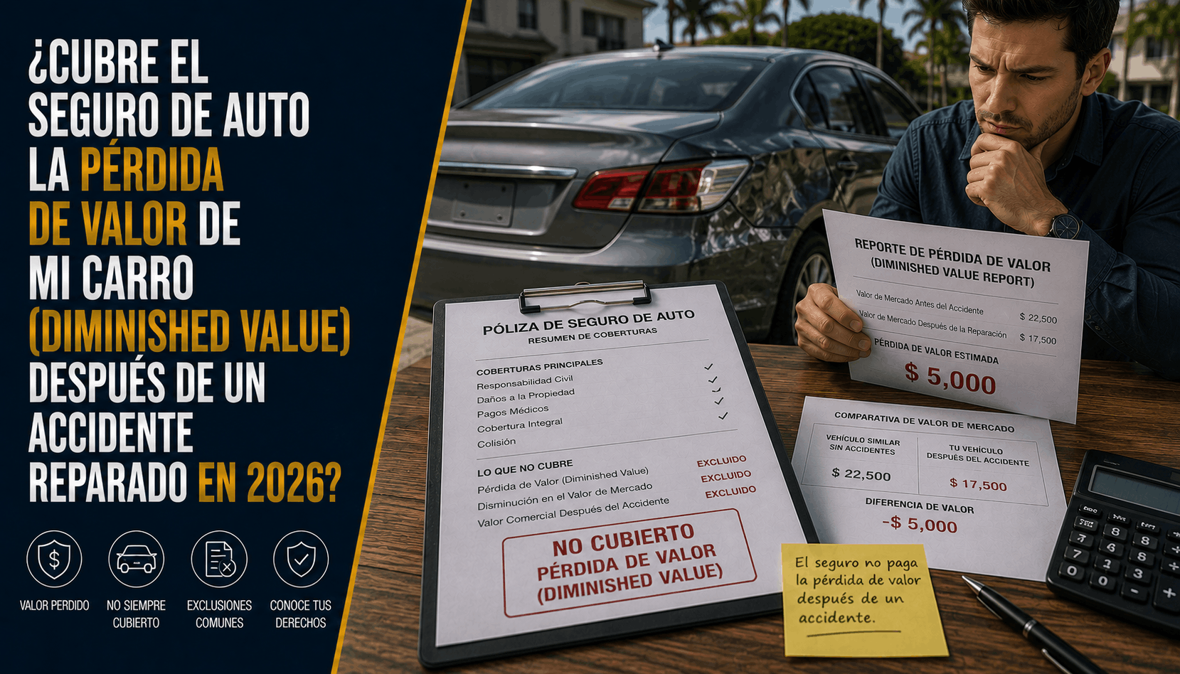 ¿Cubre el Seguro la Pérdida de Valor (Diminished Value) en 2026?