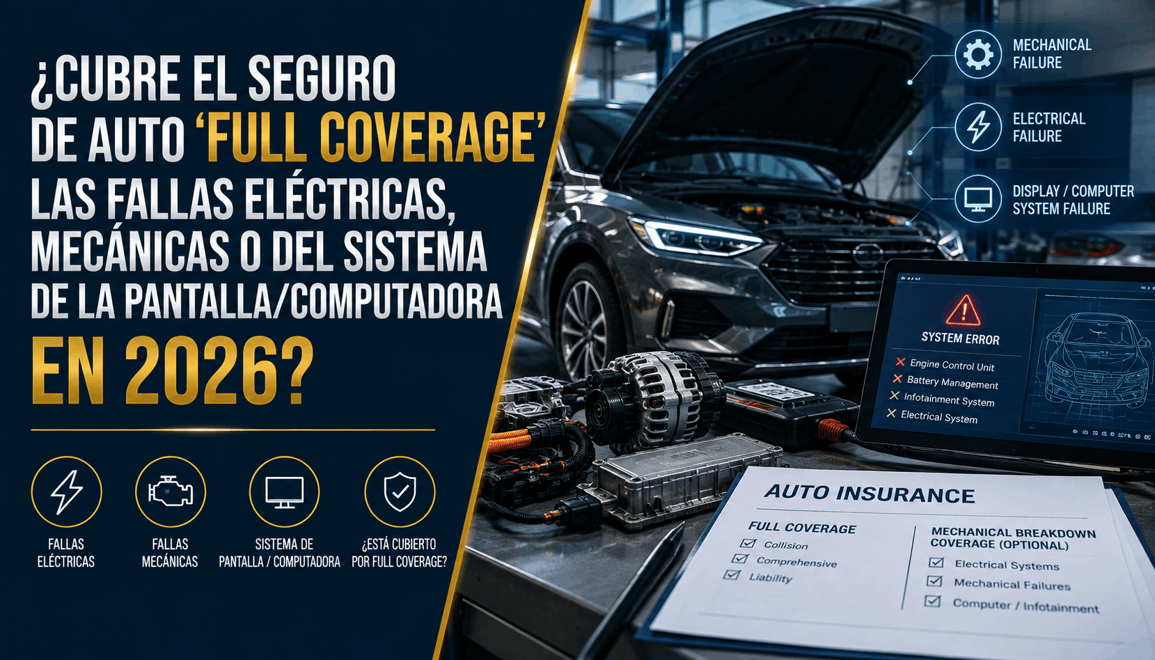 ¿Cubre el Seguro 'Full Coverage' Fallas Eléctricas o Pantalla en 2026?