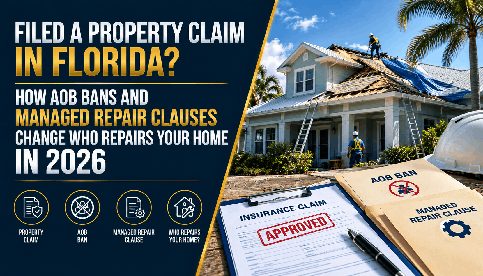 Filed a Property Claim in Florida? AOB Bans & Managed Repair 2026
