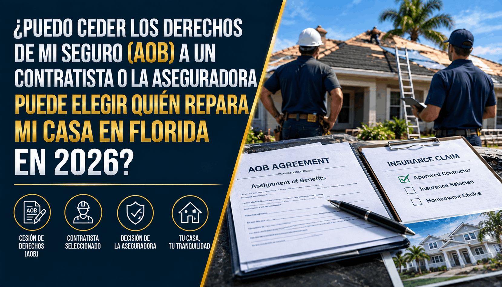 ¿AOB o Managed Repair en Florida en 2026? Quién Repara tu Casa