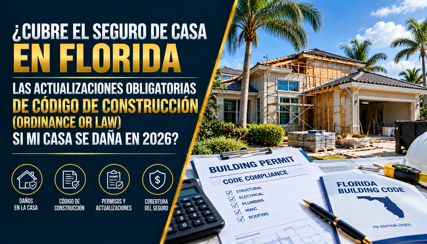Cobertura de Ley y Ordenanza en Florida (Ordinance or Law) 2026
