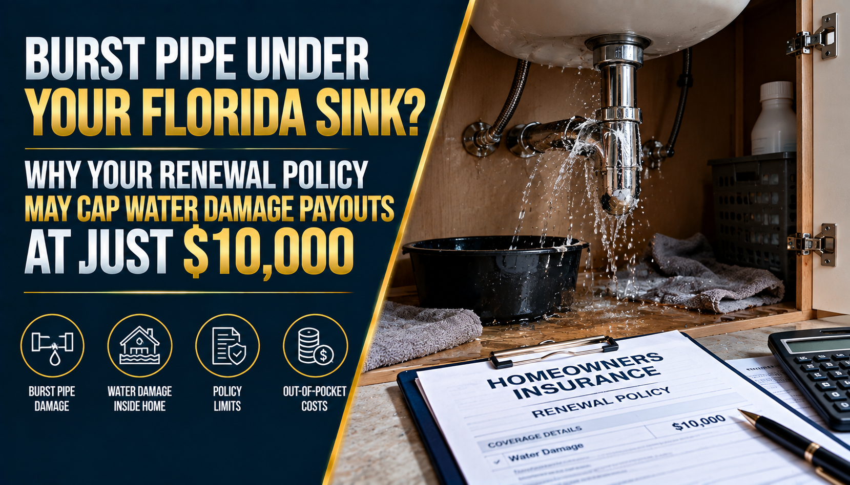Burst Pipe Water Damage in Florida: The $10,000 Insurance Cap