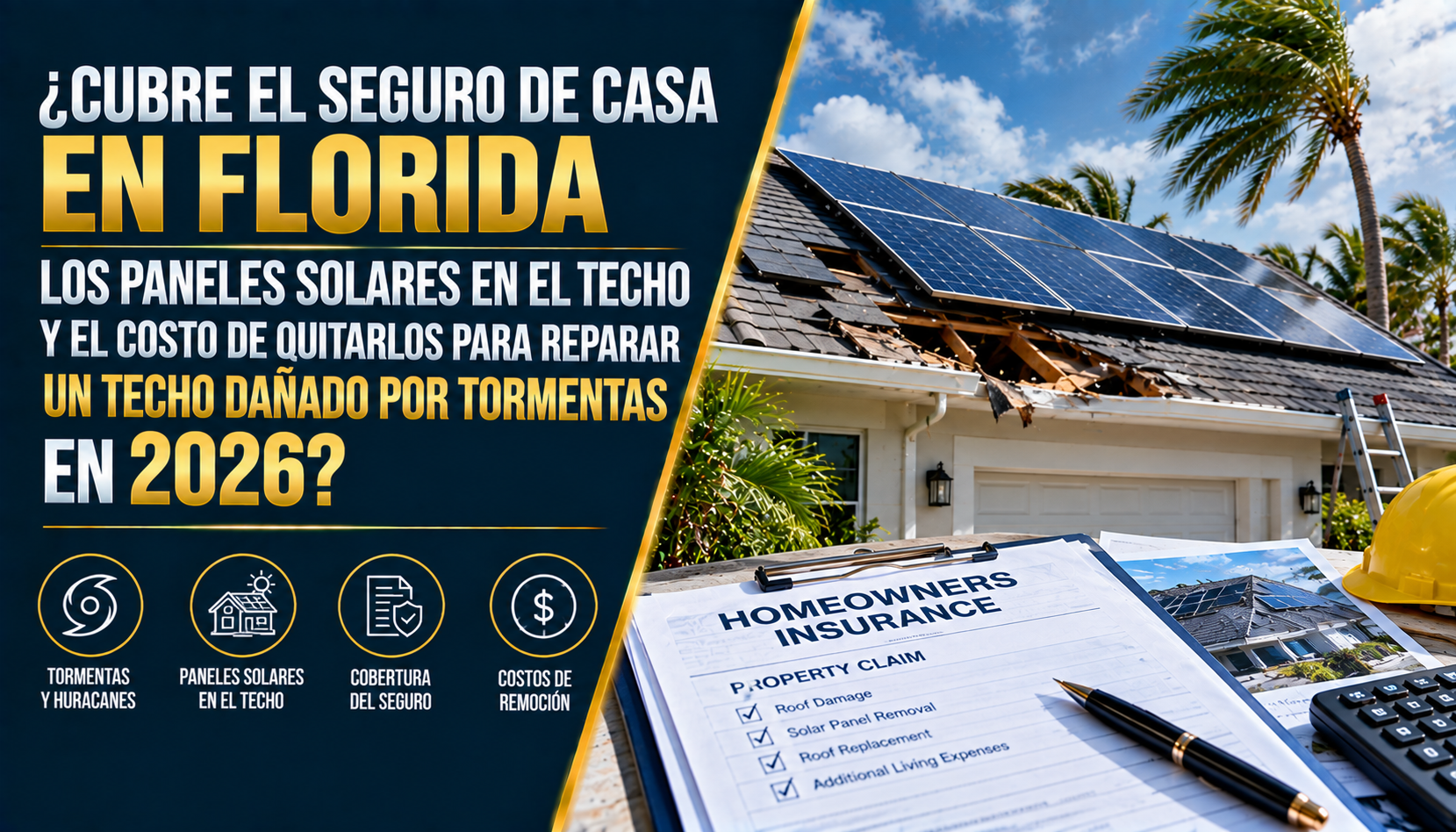 Paneles Solares y Seguro de Casa en Florida (2026): Cobertura y Gastos