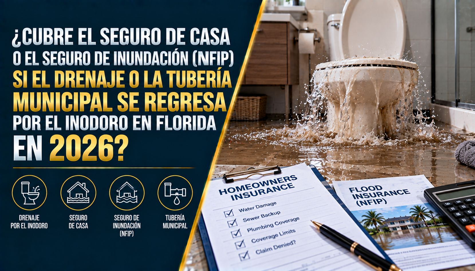 ¿Cubre el Seguro el Agua del Drenaje por el Inodoro en Florida? (2026)