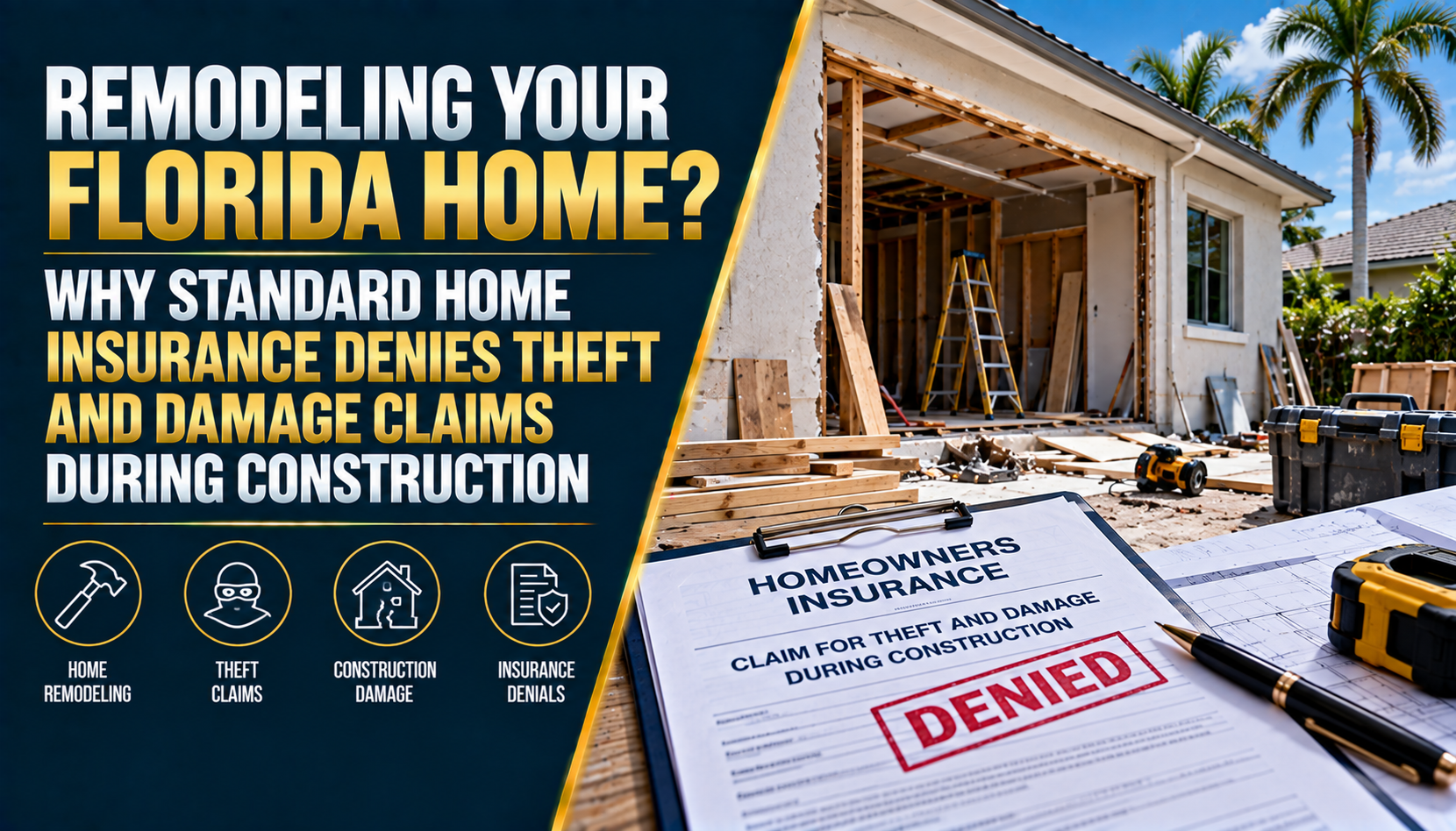 Florida Home Remodeling: Theft & Damage Insurance Denials (2026)