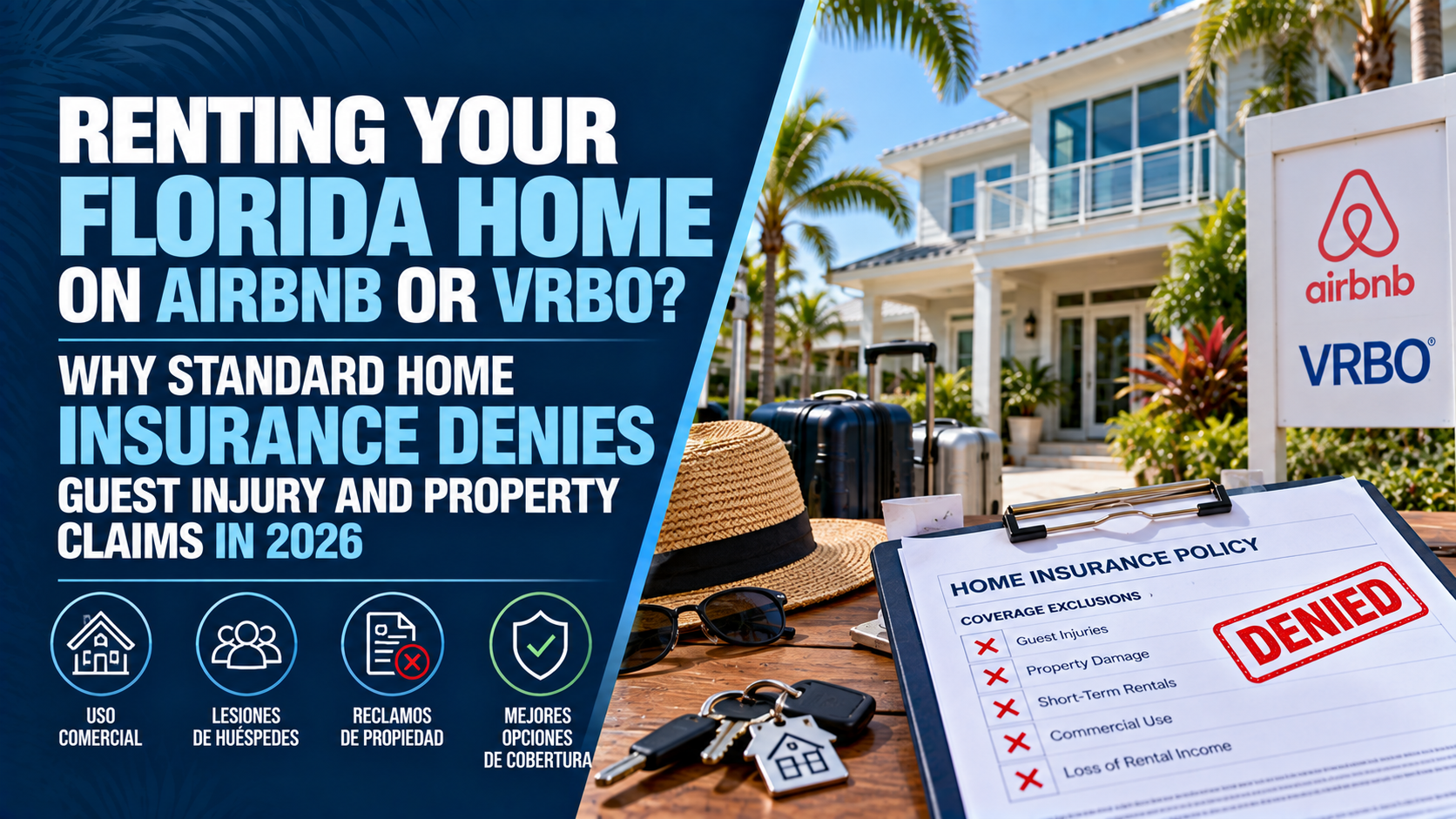 Florida Airbnb & Vrbo Insurance (2026): Guest Injury & Claims