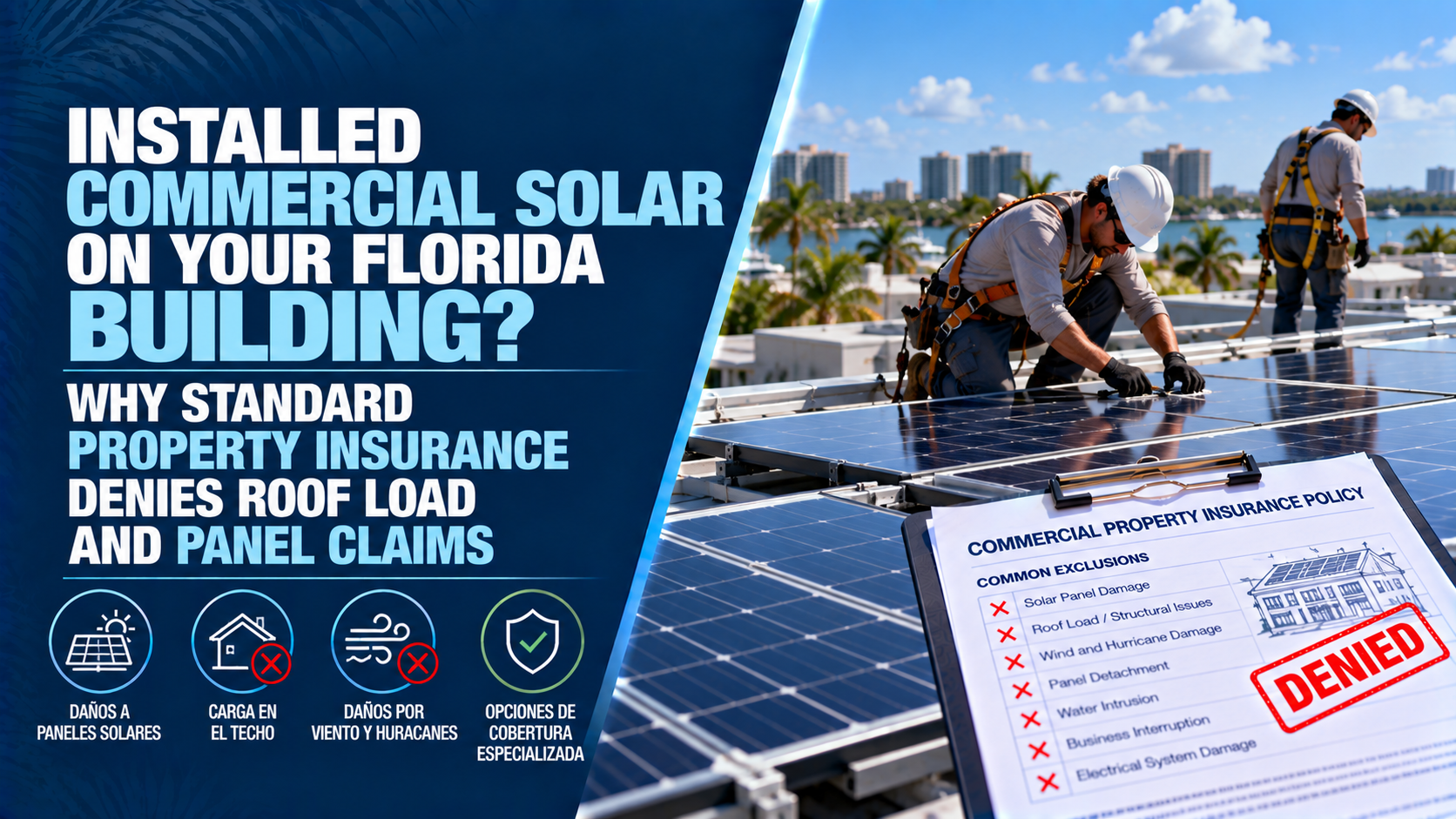 Florida Commercial Solar Insurance: Roof Load & Panel Claims