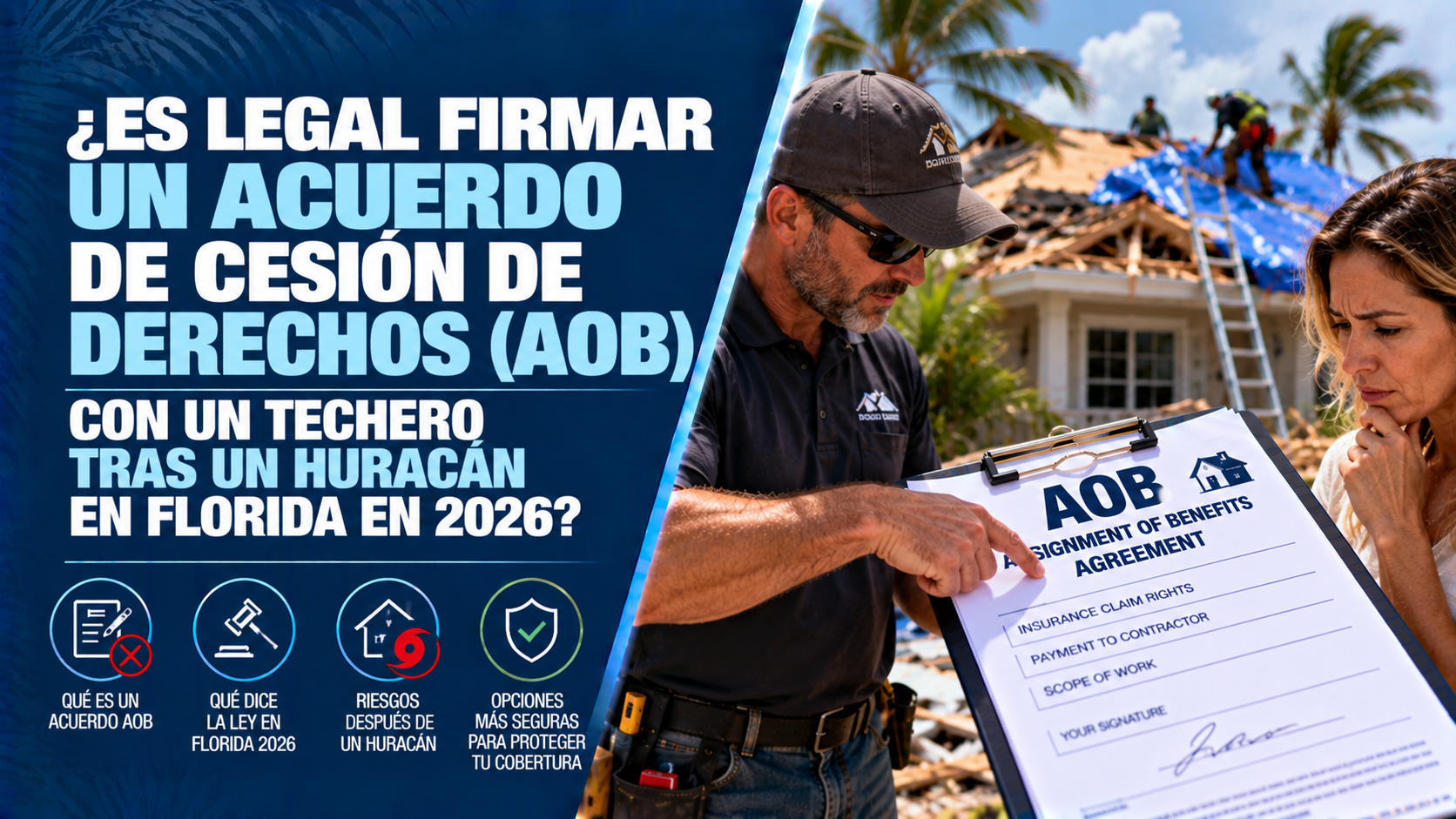Prohibición de AOB en Florida (2026): Techo Gratis tras Huracán