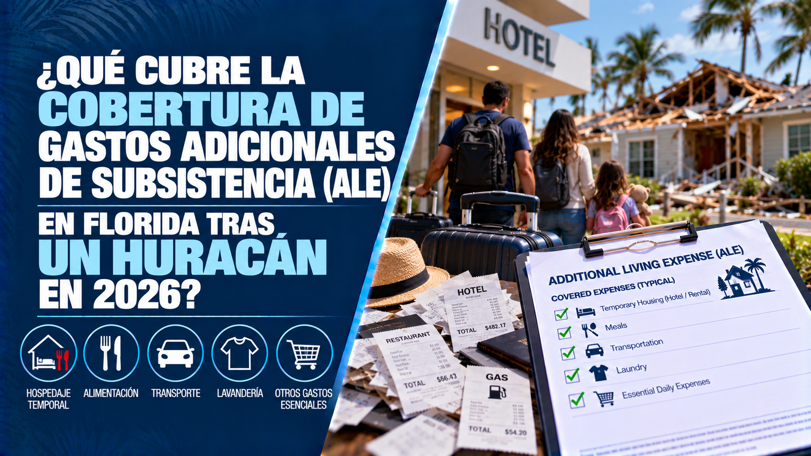 Cobertura ALE en Florida (2026): Gastos tras un Huracán