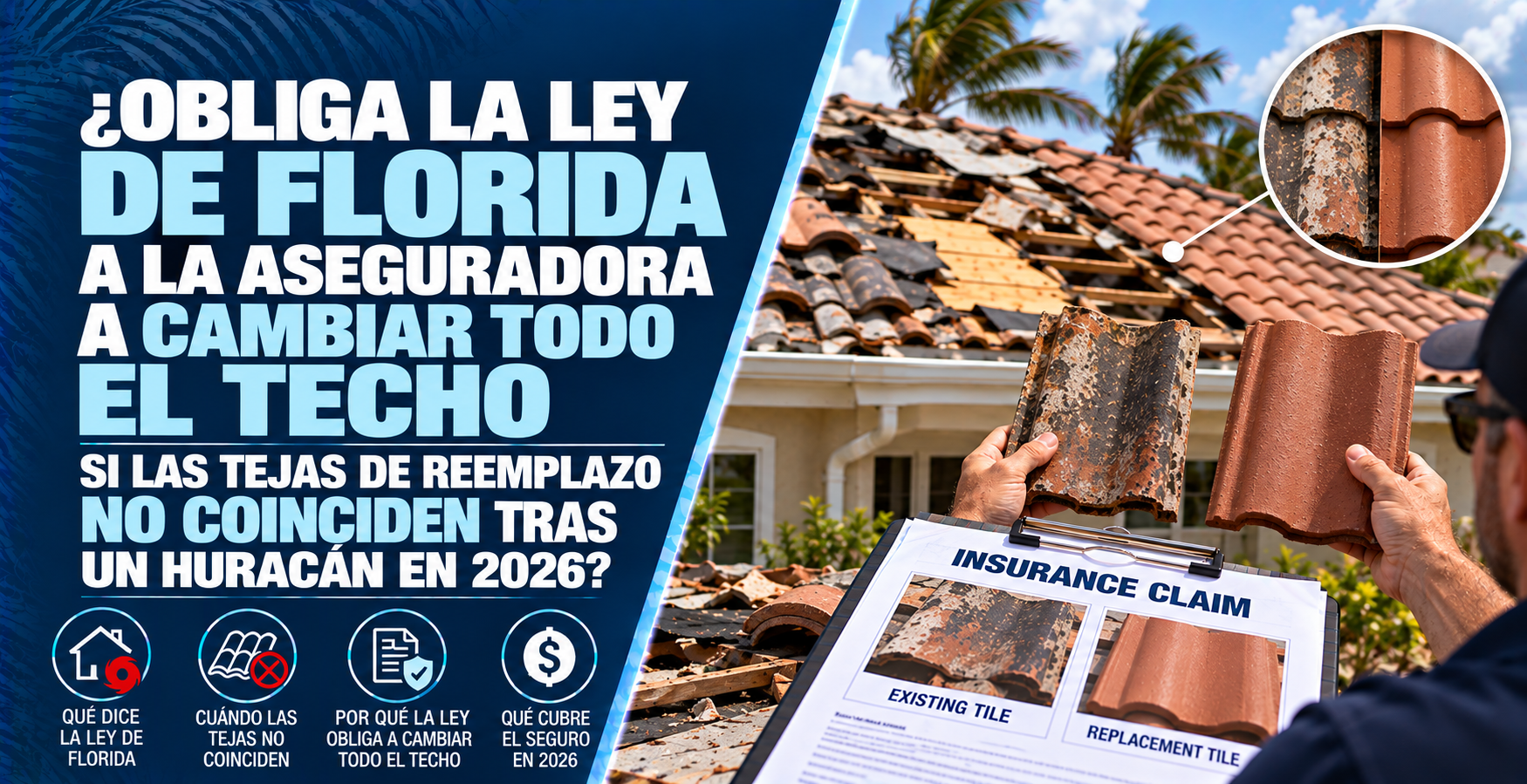 Ley de Coincidencia de Techos en Florida (2026): Tejas No Coincidentes