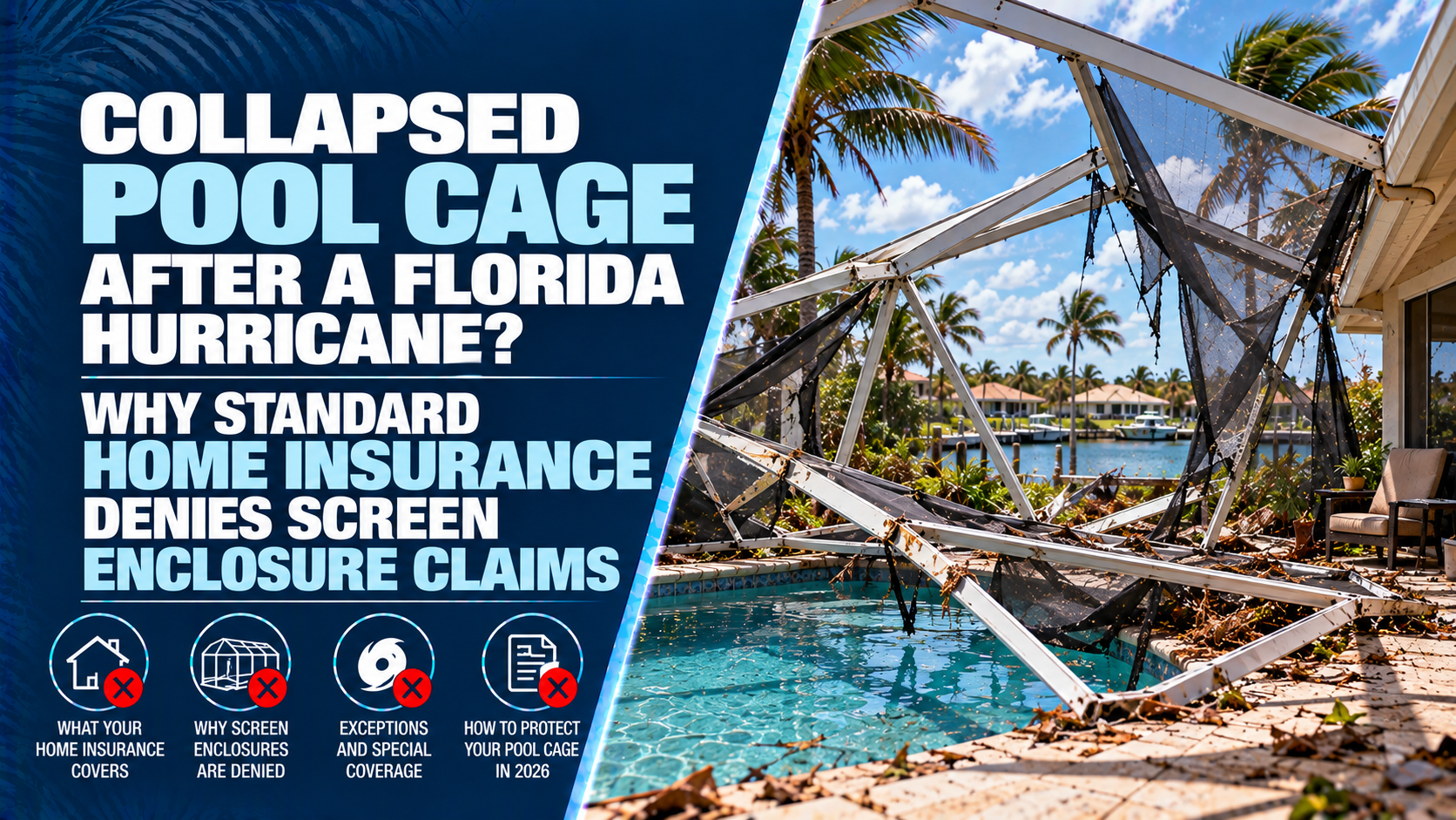Florida Hurricane Pool Cage Damage: Screen Enclosure Claims