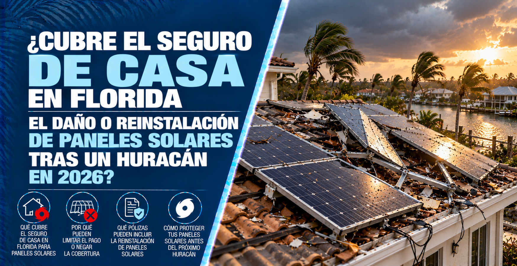 Seguro de Casa en Florida: Cobertura de Paneles Solares y Huracanes (2026)