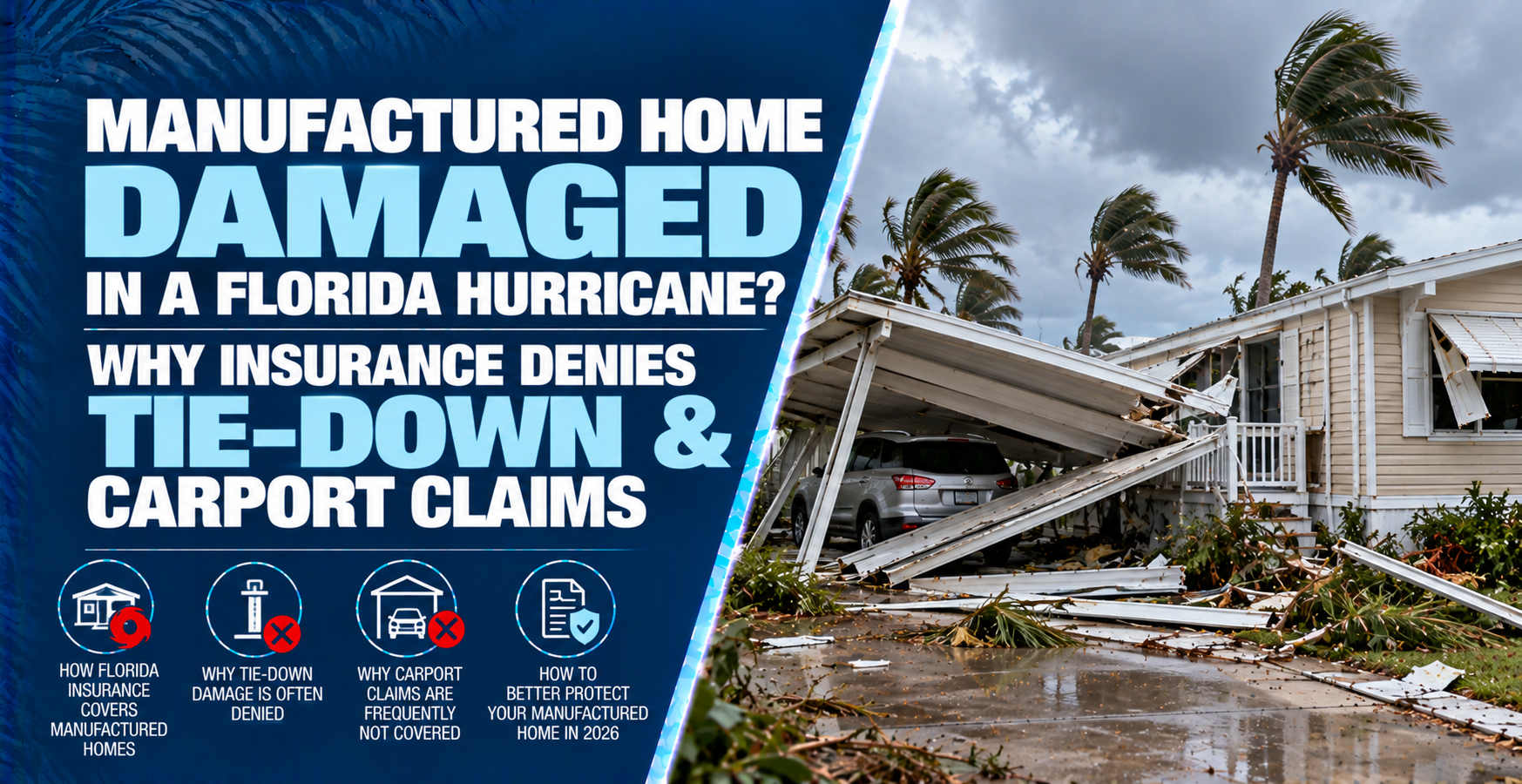 Florida Hurricane Manufactured Home Insurance: Tie-Downs & Carports